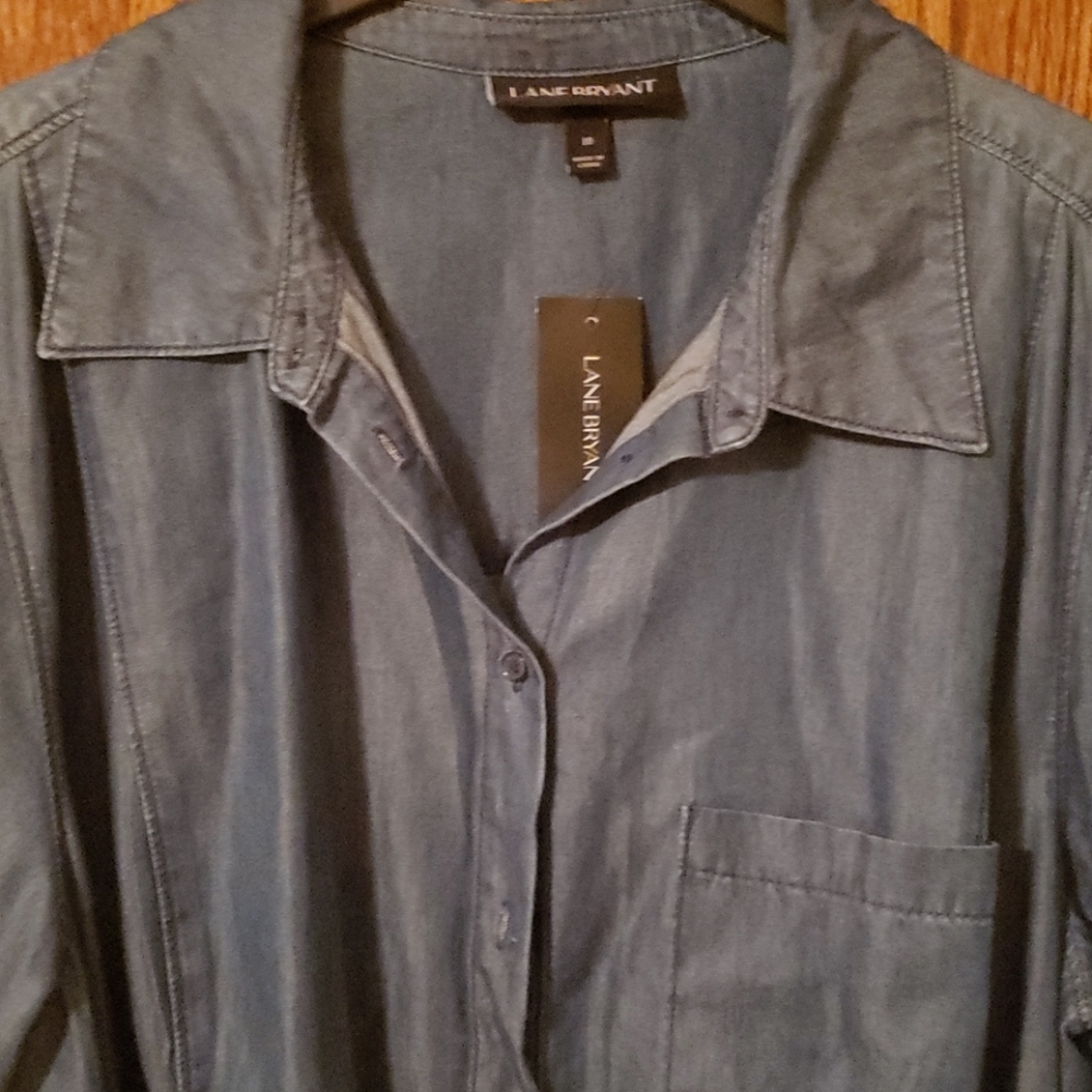 Lane Bryant Chambray/Denim Shirt Dress